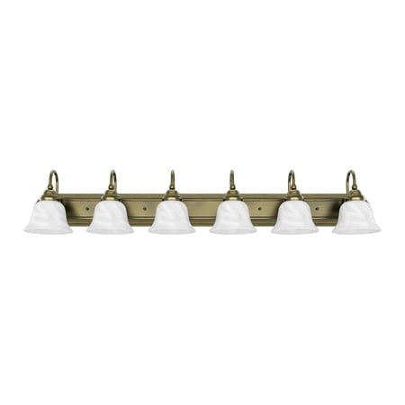 Livex Lighting Belmont 6 Bath Light in Antique Brass