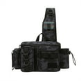 thumbnail image 1 of Tignapoo Sac de Pêche Résistant à l'Eau Durable avec Multiples Poches, Sangles Réglables, et Design Ergonomique Confortable pour les Amateurs de Plein Air - Camouflage Noir, 1 of 6