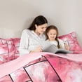 thumbnail image 5 of jejeloiu Pink Marble Patchwork Art Full Size Comforter Sets Kids,Abstract Print Bedding Sets,Reversible,3-Piece, 5 of 8