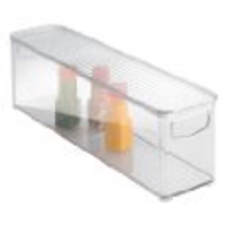 Interdesign Stackable Plastic Tote Basket, Clear, 9 x 6.5 x 5