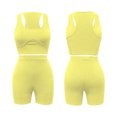 thumbnail image 5 of Bzhegqhd Women's Fashion Two-piece Solid Color U-Neck Tank Top and Short Sports Casual Suit, 5 of 7