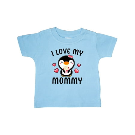 

Inktastic I Love My Mommy with Cute Penguin and Hearts Gift Baby Girl T-Shirt