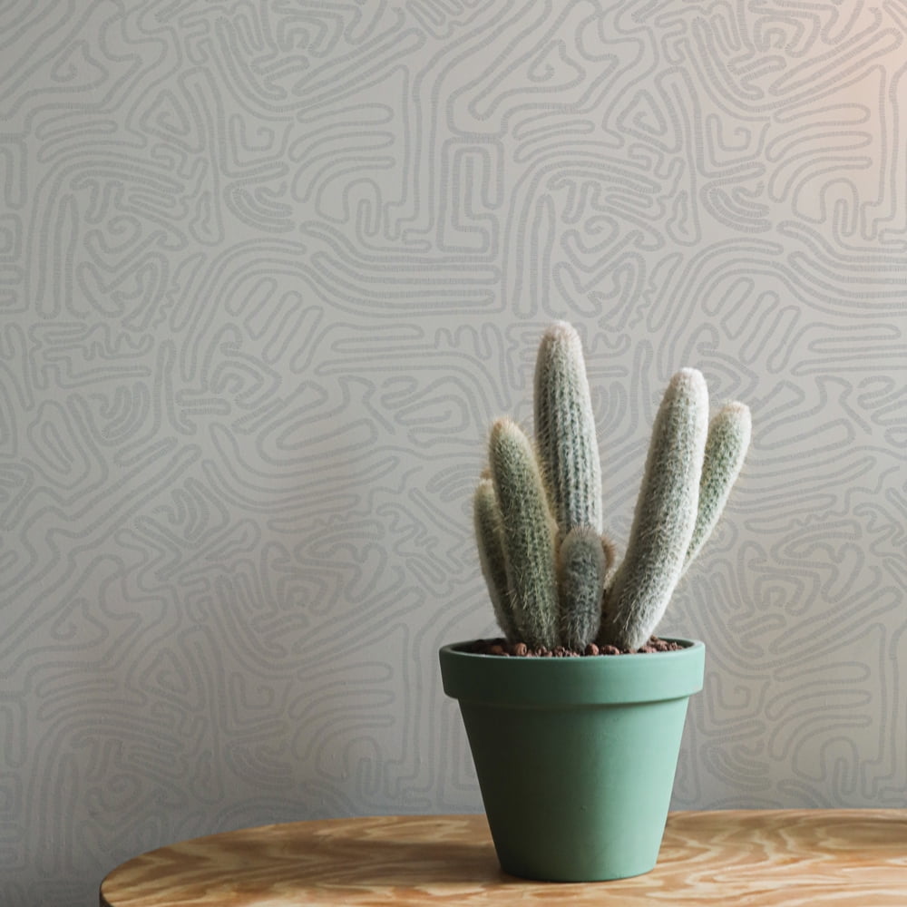 Tempaper Sketch Grey Peel and Stick Wallpaper, 20.5" x 16.5'