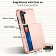 thumbnail image 2 of Samsung S23 Plus Case, Galaxy S23 Plus Case Credit Card IDs Cash Holder Wallet Slide Pocket Dual Layer Hard PC Shell TPU Rubber Cover Phone Case for Samsung Galaxy S23+ 6.6'' 2023 Rose Gold, 2 of 13