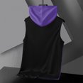 thumbnail image 4 of BRGZLK Men's Athletic Tank Tops Summer 2026 Color Block Round Neck Casual Sport Hooded Tank Tops Bodybuilding Muscle Cut Off T-Shirts for Running Purple XXL, 4 of 6