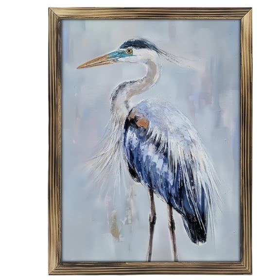 Paintings Art Prints : Blue Heron Wooden Art Prints Wall Arts - Modern Abstract Grey Animal Artwork for Living Room, Bedroom, Office Decor Vintage 12x16inch(30x40cm)