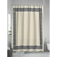 thumbnail image 5 of Shower Curtains for Bathroom-36"x72", Greek Geometric Key Pattern Waterproof Bath Curtain Grommet Shower Curtain Set with Hooks, Minimalist Twist Line on Beigh Washable Bath Accessories, 5 of 6