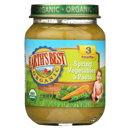 Earth's Best Organic Spring Vegetables And Pasta Baby Food - Stage 3 - Pack of 12 - 6