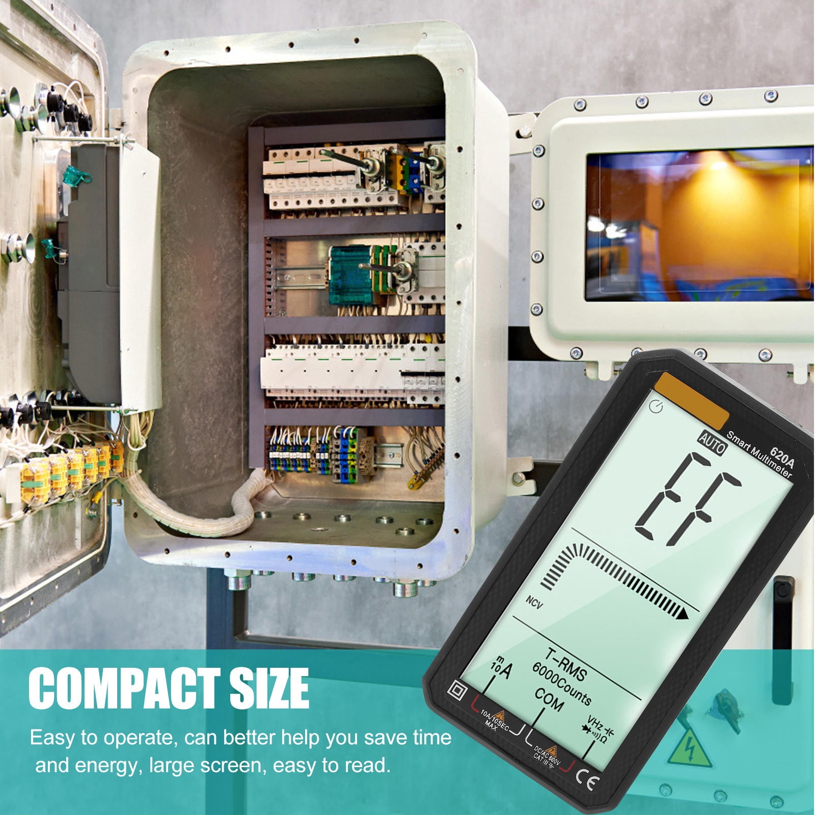 FOMIYES Portable Handheld Digital Multimeter with Protective Cover for Accurate Home and Electrical Testing