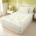 thumbnail image 3 of Erosebridal Lovely Hearts Zipper Full Size Comforter Sets with Fitted Sheet and 2 Pillowcases, Cute HeartZipper Bedding Set, Polka Dots Reversible, Pale Yellow, Polka Dots Reversible, 3 of 7