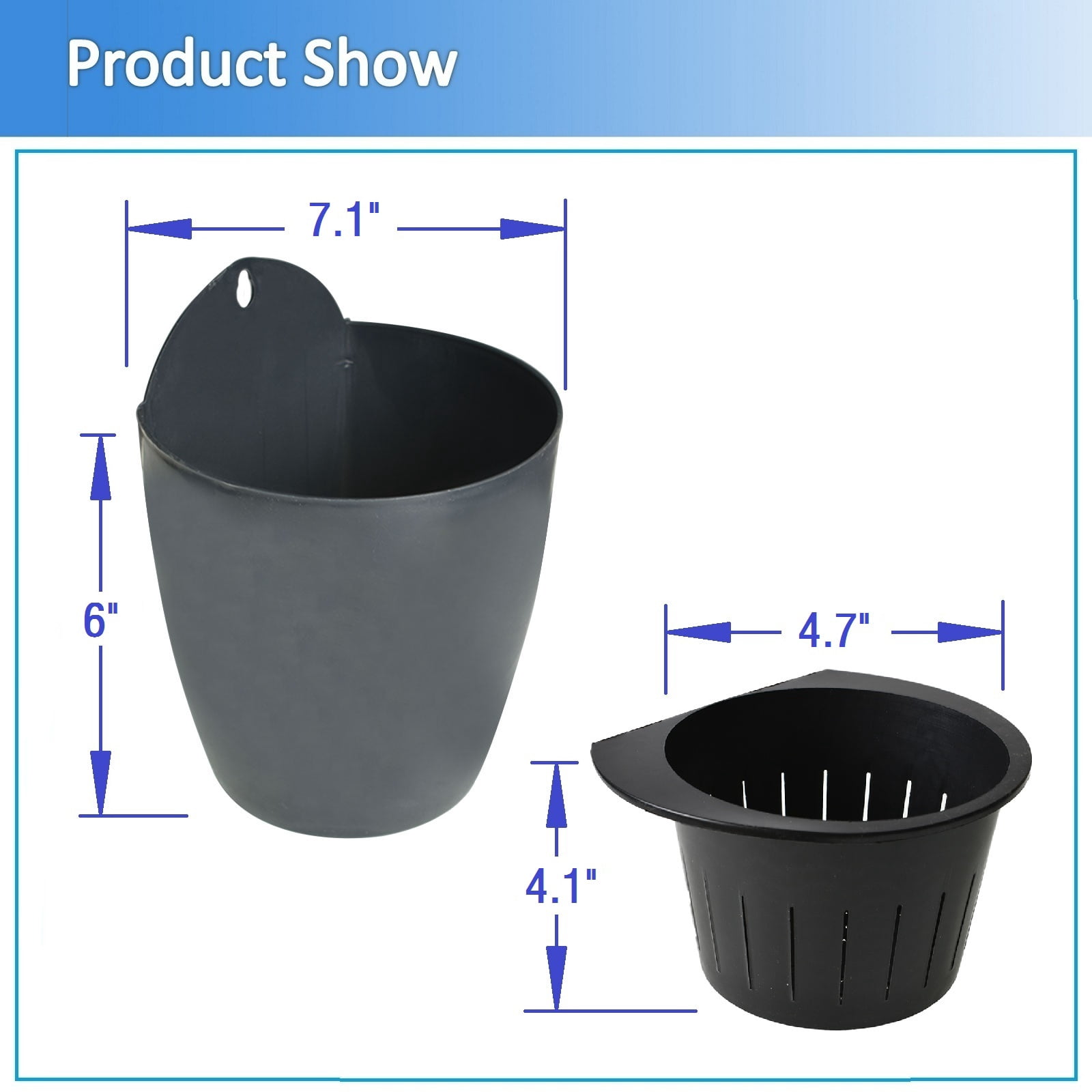 NEW 7Pack Self-watering Plant Flower Pot Wall Hanging Plastic Planters w/ Hooks
