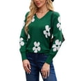 thumbnail image 5 of Vividaire Women's Fall Sweaters Casual Floral Knit Long Sleeve Pullover Tops, 5 of 7