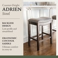 thumbnail image 2 of Open Box Maven Lane Adrien Saddle Backless Counter Stool Weathered Grey(2 Pack), 2 of 6