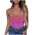 thumbnail image 6 of Byworldtasic Women's Sparkly Strapless Crop Top Glitter Sequin Tube Party Clubwear Top, 6 of 6