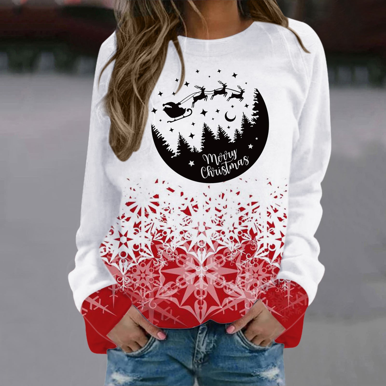 EHQJNJ Crewneck Sweatshirt Pullover Sweatshirts for Women Plus 