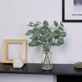 thumbnail image 6 of TETOU Artificial Eucalyptus Stems in Glass Vase with Faux Water, 13" Fake Plant Eucalyptus Leaves for Home Office Farmhouse Wedding Centerpiece Decor, 6 of 9