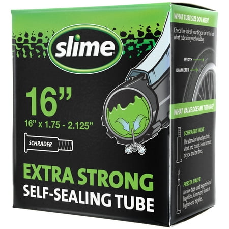 Slime Extra Strong Self-Sealing Bicycle Tube Schrader Valve 16" x 1.75-2.125"