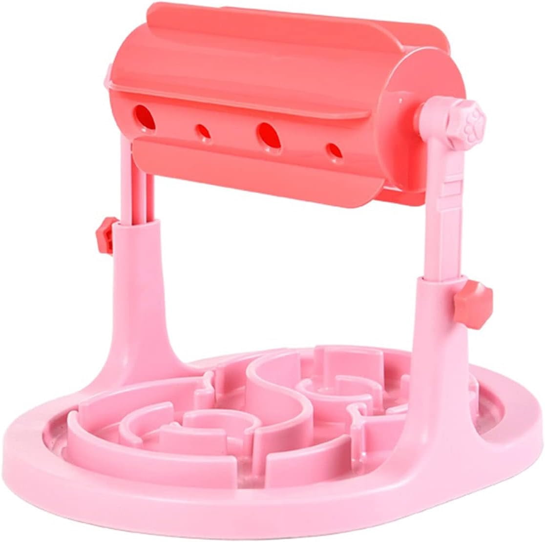 Dog Bowls, Dog Cats Food Bowl Toy Drum Type Feeding Leaker Slow Feeder for Dog Cats Product Pet Dog Feeders Supplies (Color : Pink)