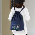 thumbnail image 4 of Women Drawstring Backpack with Zipper Pocket Floral Print Backpack Yoga Backpack, 4 of 9