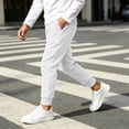 thumbnail image 6 of Besolor Cinch Bottom Sweatpants for Teen Boys Fall Winter Warm Casual Workout Joggers Elastic Waisted Kids Running Trousers with Pockets(14-15 Years,White), 6 of 7