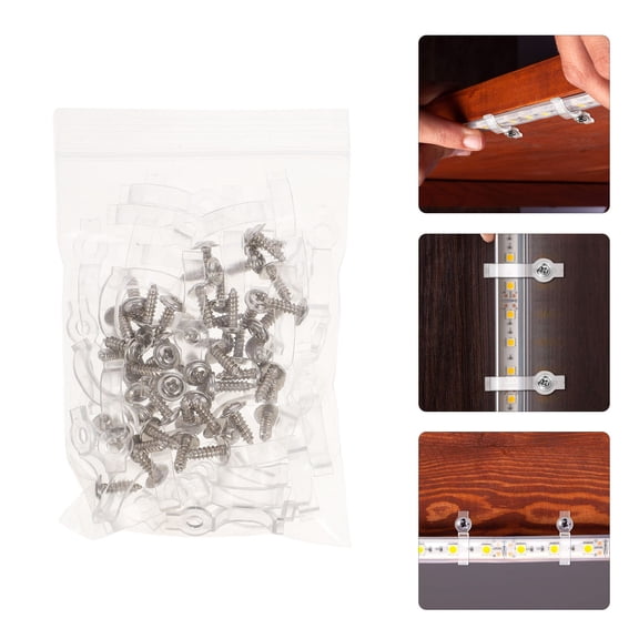 LEORX Strip Lamp Clips LED Strip Lights Clips Transparent 100 Pcs