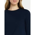 thumbnail image 5 of Time and Tru Women's Slim Crewneck Tee with Long Sleeves, Sizes XS-XXXL, 5 of 6