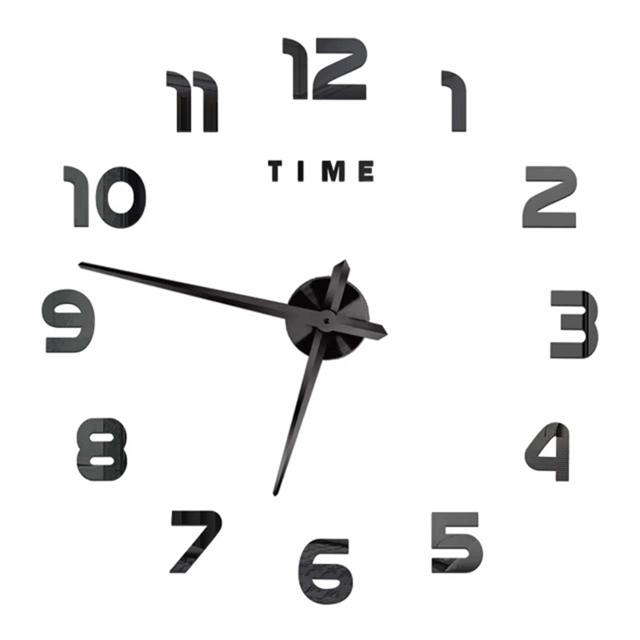 Reloj De Pared Con Pegatinas De Espejo Acrílico Negro02