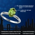 thumbnail image 2 of Gem Stone King 14K White Gold Green Peridot Solitaire Engagement Ring for Women | 1.42 Cttw | Oval 8X6MM | Gemstone August Birthstone | Size 5, 2 of 6