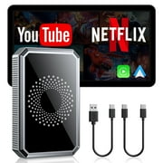 Lamtto Wireless CarPlay and Android Auto AI Box Lite for Factory Wired CarPlay Cars - Supports Netflix and YouTube and TikTok, Easy to Setup 3 in 1, Dual WiFi Bluetooth