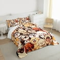 thumbnail image 3 of Manfei Cute Cartoon Dogs Full Size Comforter Sets,Pet Animal Lovers Bedding Comforter Set,Beige Orange Gray Bedding Sets For Boys Girl,Ultra Soft Home Decor Reversible,3pcs, 3 of 8
