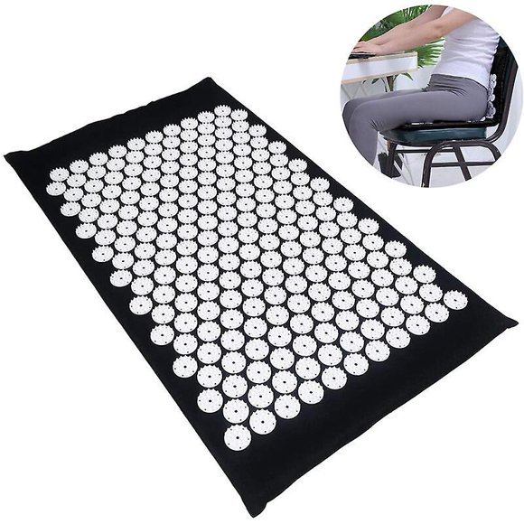 Tapis d'Acupression pour le Traitement de la Douleur au Dos/corps, la Relaxation et la Pleine Conscience, Noir