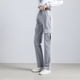 thumbnail image 1 of Pantalones deportivos negros ajustados de cintura alta para mujer, holgados, informales, de primavera, 1 of 6