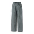 thumbnail image 5 of Baqcunre Pants for Women,Solid Color Casual Pants Trousers Elastic Waist Pockets Wide Leg Trousers,Women's Pants Wide Leg Pants Woman Business Casual Women Womens Clothes Dark Gray XXL, 5 of 7