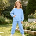 thumbnail image 6 of Dnhxils Girls Athletic Sets Kids Two Piece Outfits Long Sleeve Pullover Sweatpants with Pockets for Teen Girls Fall Sports Clothes, 6 of 9