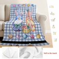 thumbnail image 5 of Bunny Gnomes Easter Blanket Soft Cozy Warm Twin Blanket for Bed, Plush Fuzzy Flannel Fleece Blankets for Sofa, Eggs Blue Checkered Farmhouse Throw Blankets for Couch, Gifts for Men, 60"x80", 5 of 9