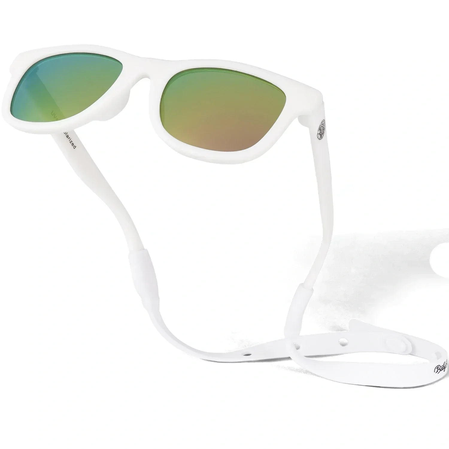 White Polarized Baby Sunglasses with Strap 0-24 Months