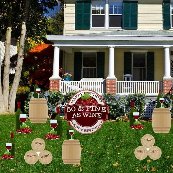 50th Birthday Yard Decoration - 50 & Fine as Wine