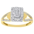 thumbnail image 2 of 10K Yellow Gold Diamond Split Shank Rectangle Right Hand Cocktail Ring 0.15 Ct., 2 of 5