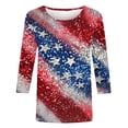 thumbnail image 4 of Cavosen 4th of July Clothes Women Patriotic 3/4 Sleeve Crew Neck Tops American Flag Print T Shirts Lady XL Independence Day Casual Tops Funny 4th of July Tunic Tees 2025 Patriotic Clothes, 4 of 5