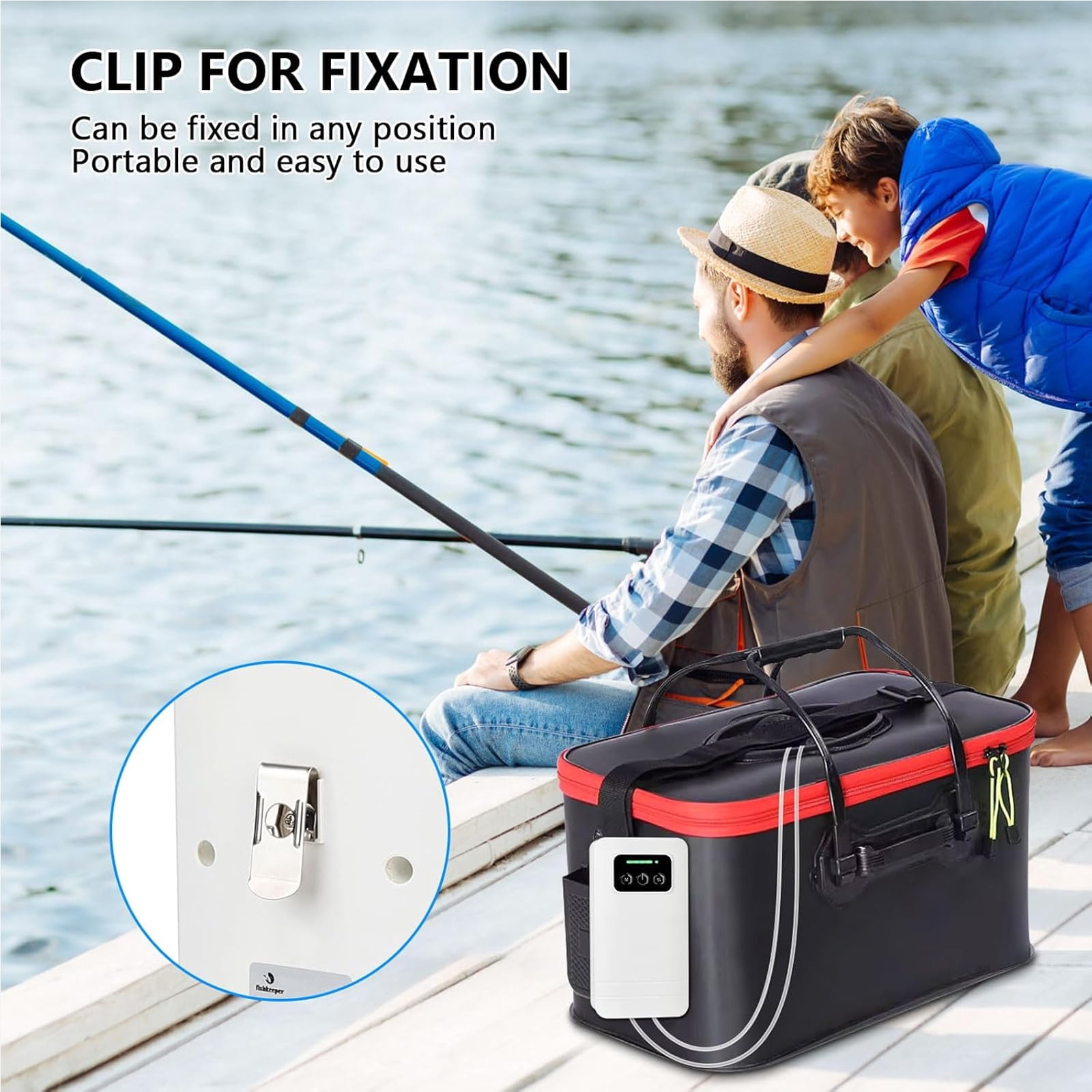 Tawatiler Battery Powered Aquarium Air Pump, USB Rechargeable Aerator Fish Tank Air Pump for 5-125 Gallons Portable Oxygen Pump for Outdoor Fishing, Power Outages and Emergency (4W 80GPH)