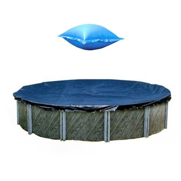Swimline 28 Foot Round Winter Pool Cover   4x8 Winterizing Closing Air Pillow