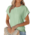 thumbnail image 3 of Blusa de Verano con Cuello Redondo y Mangas para Mujer, Color Verde , Talla S, 3 of 8