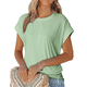 thumbnail image 3 of Blusa de Verano con Cuello Redondo y Mangas para Mujer, Color Verde , Talla S, 3 of 8