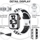 thumbnail image 3 of Blanco/Negro 2 Piezas Correa Deportiva Compatible con Apple Watch Band 44mm 42mm 45mm, Correa de Silicona Transpirable con Hebilla de Doble Orificio, para iWatch Series 7 6 5 4 3 SE, 42mm/44mm/45mm-L, 3 of 5