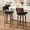 Black, variant on Swivel Bar Stools Set of 2, 26" Upholstered Counter Height Bar Stools with Back and Walnut Wood Legs, Larger Cushion Size 18.3"*17.5", Faux Leather Barstools for Kitchen Counter, Green