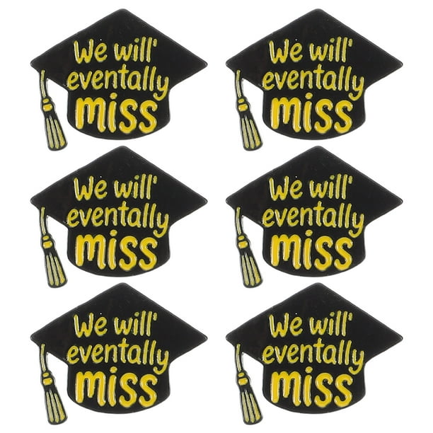 6 broches de graduación: broche de solapa esmaltado para birrete de graduación de 2025, joyería inspiradora para profesores, estudiantes y graduados de secundaria y universidad.