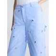 thumbnail image 4 of Free Assembly Women's and Women’s Plus Embellished Cotton Carpenter Pants, 30" Inseam, Sizes 0-28W, 4 of 5
