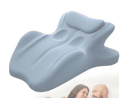 Contoured Support Pillows Ergonomic Memory Foam Wedge Pillow, 27° Angled Support for Waist and Neck, Multi-Position Support Pillow (Blue)