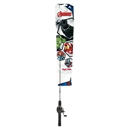 Ugly Stik Marvel Black Panther 3 Spincast Combo - Kids Fishing Combo