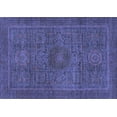 thumbnail image 1 of Ahgly Company Machine Washable Indoor Rectangle Abstract Blue Modern Area Rugs, 2' x 3', 1 of 4